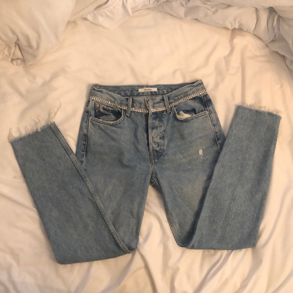 Straight jeans with bling